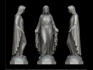 virgin mary statue 3d 3D Model