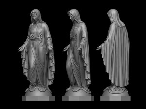 virgin mary statue 3d 3D Модель