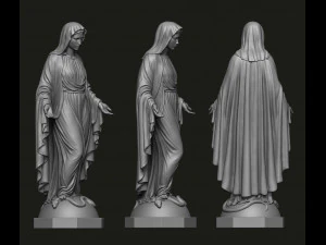 virgin mary statue 3d 3D Model