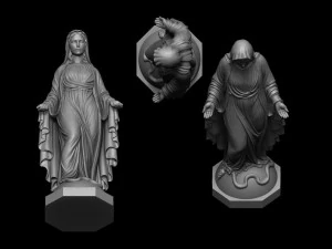 virgin mary statue 3d 3D Model