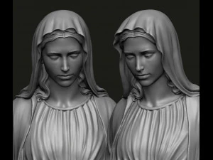 virgin mary statue 3d 3D Model