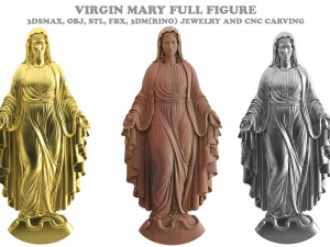 virgin mary full figure pendant 1 3D Model