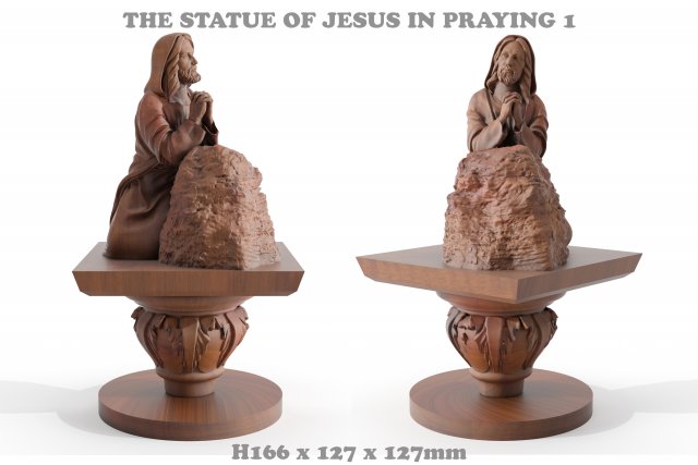 the statue of jesus is sitting and praying 1 3D 모델 .c4d .max .obj .3ds .fbx .stl .blend 