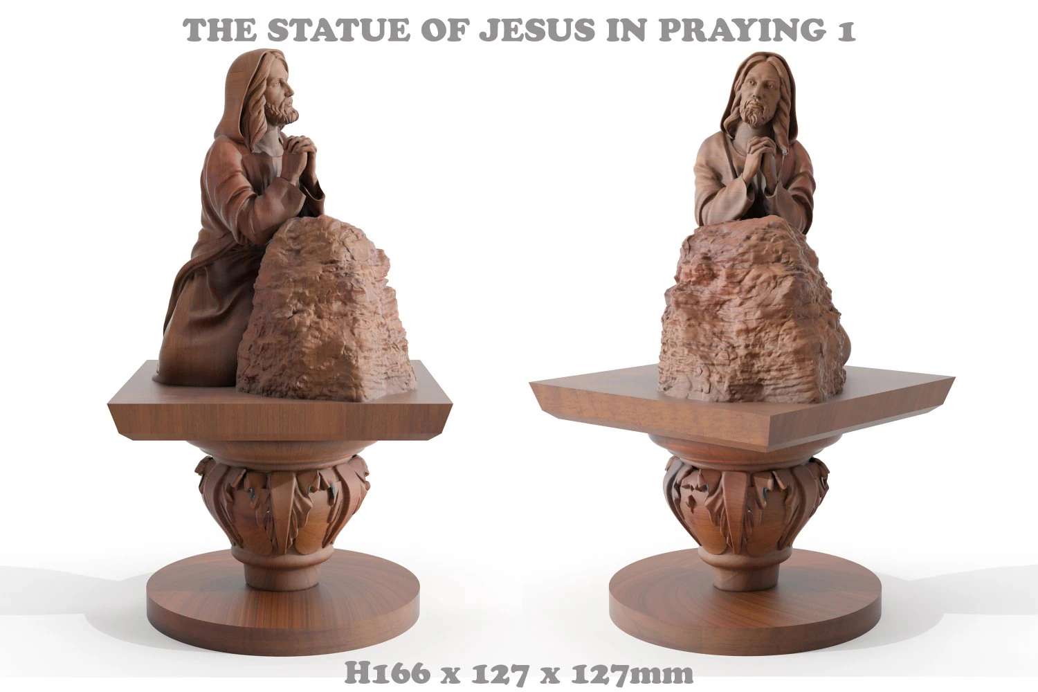 the statue of jesus is sitting and praying 1 3D Model .c4d .max .obj .3ds .fbx .stl .blend