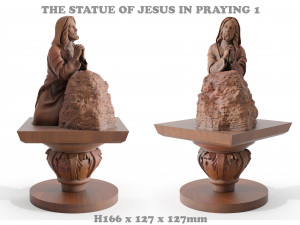 the statue of jesus is sitting and praying 1 3D Model