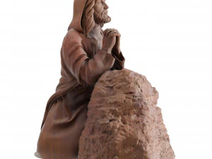 the statue of jesus is sitting and praying 1 3D Model
