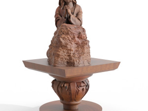 the statue of jesus is sitting and praying 1 3D 모델