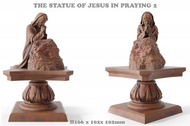 the statue of jesus is sitting and praying 2 Model 3D .c4d .max .obj .3ds .fbx .stl .blend 