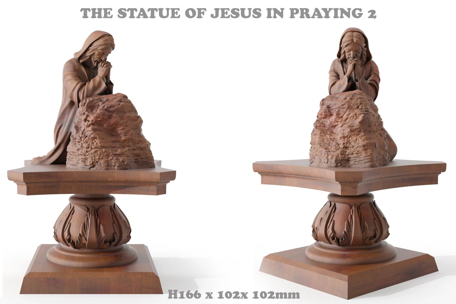 the statue of jesus is sitting and praying 2 3D Model .c4d .max .obj .3ds .fbx .stl .blend 