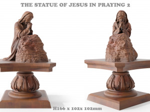 the statue of jesus is sitting and praying 2 3Dモデル