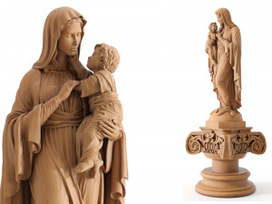 mary with child statue 01 3D Model