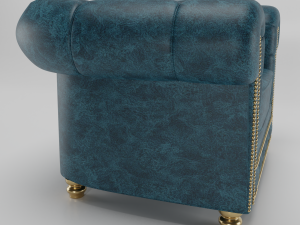chesterfield blue armchair 3Dモデル