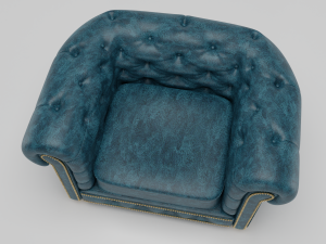 chesterfield blue armchair 3Dモデル