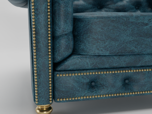 chesterfield blue armchair 3Dモデル