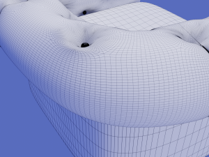 chesterfield blue armchair 3Dモデル
