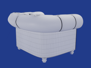 chesterfield white armchair 3D Model