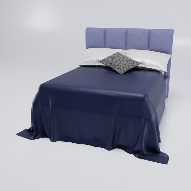 elisa blue bed 3D मॉडल .c4d .max .obj .3ds .fbx .stl .blend 