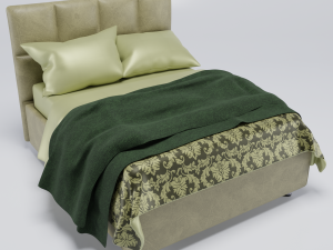 elisa beige bed Modèle 3D