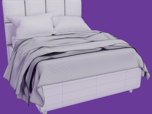 elisa beige bed 3D मॉडल