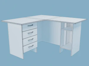 office table white 3D Model