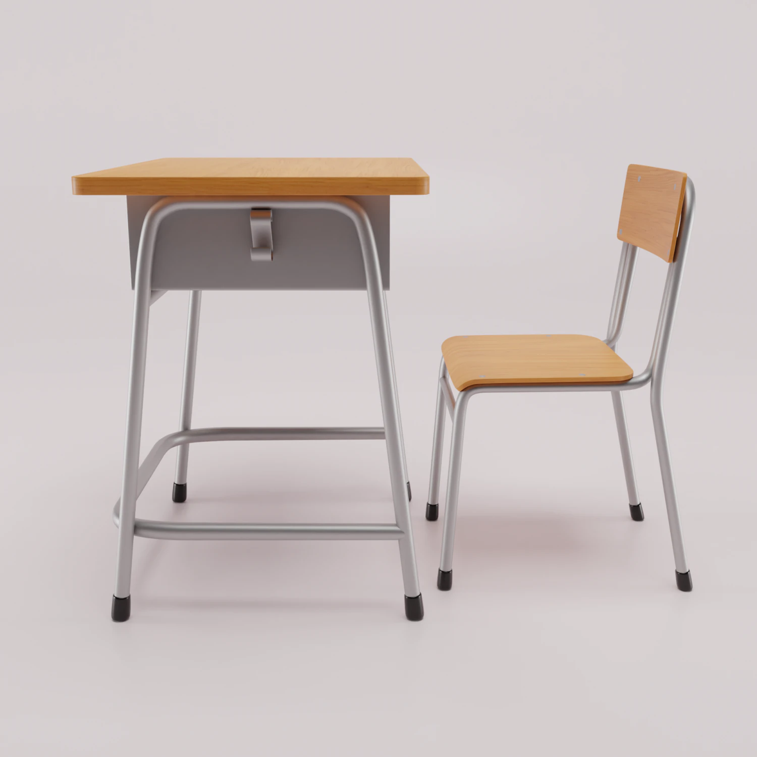 school desk and chair 3D Model .c4d .max .obj .3ds .fbx .stl .blend 