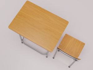 school desk and chair Modelo 3D