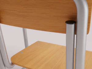 school desk and chair 3D Model
