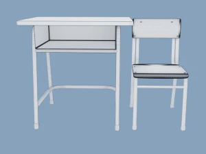 school desk and chair 3D Model