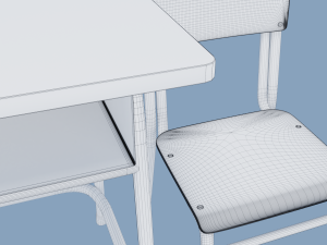 school desk and chair Modelo 3D