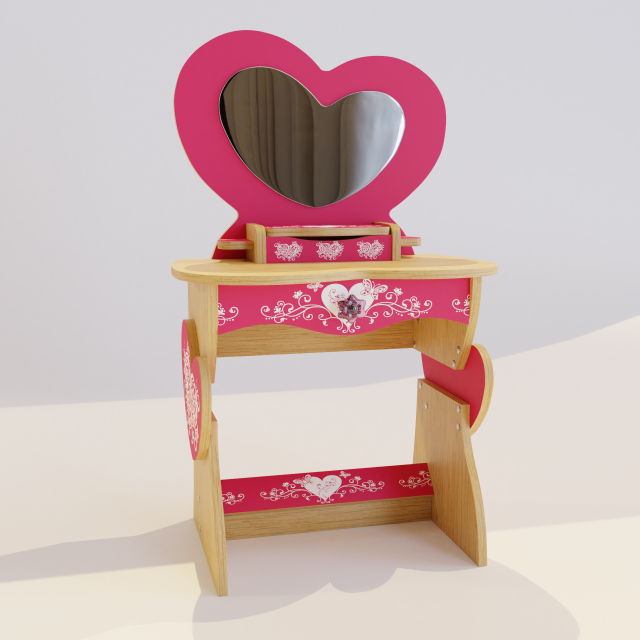 dressing table for girls princess 3D Модель .c4d .max .obj .3ds .fbx .stl .blend 