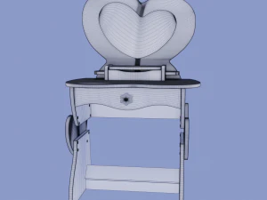 dressing table for girls princess 3D Model