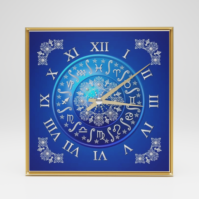 wall clock horoscope 3D Modell .c4d .max .obj .3ds .fbx .stl .blend