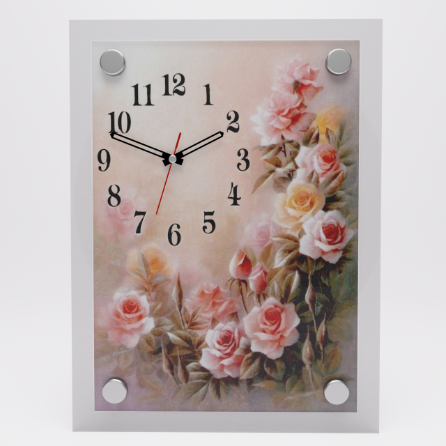 wall clock rose garden 3D Model .c4d .max .obj .3ds .fbx .stl .blend 