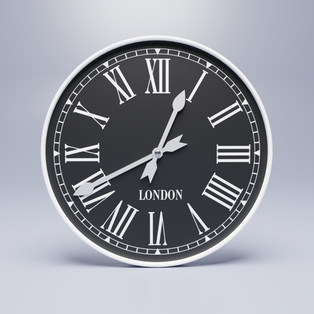wall clock london 3D Model .c4d .max .obj .3ds .fbx .stl .blend 