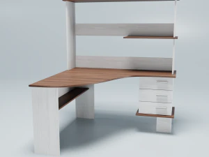 Computertisch Wenge 3D Modell