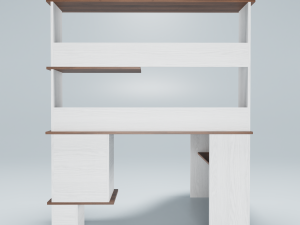 computer table wenge Model 3D