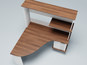 computer table wenge Model 3D