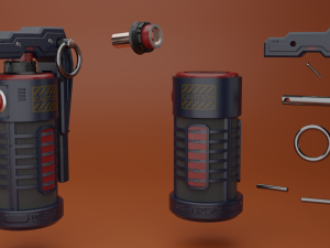 sci fi grenade 3D 모델