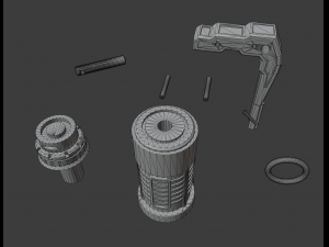 sci fi grenade Model 3D
