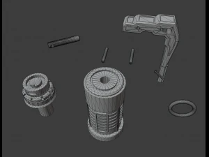sci fi grenade 3D Model