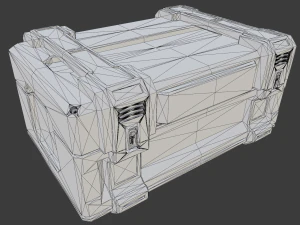 scifi container with three textures 3D Model