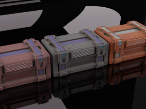 scifi container with three textures 3D Model
