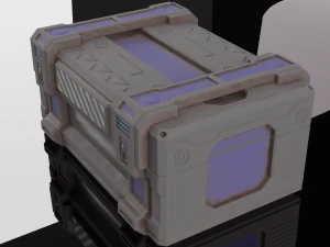 scifi container with three textures 3D Model