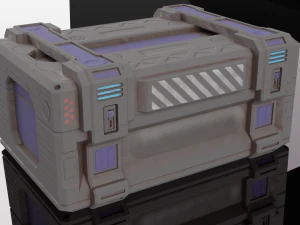 scifi container with three textures 3D Model