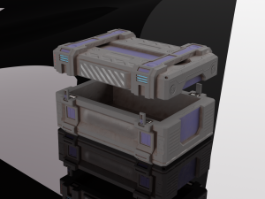 scifi container with three textures 3D 모델