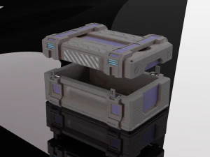 scifi container with three textures 3D Model