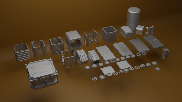 set of 43 pieces Modèle 3D .c4d .max .obj .3ds .fbx .stl .blend 