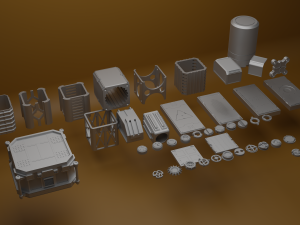 set of 43 pieces 3D 모델