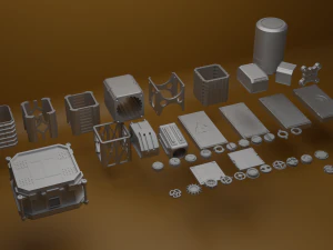 set of 43 pieces 3D Model