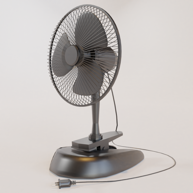 table cooling fan 3D Model .c4d .max .obj .3ds .fbx .stl .blend 